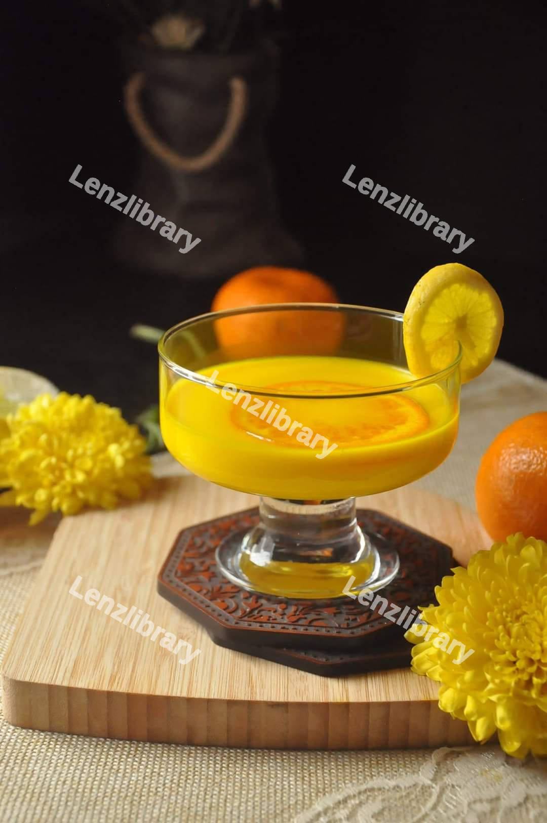 Orange jelly in glass